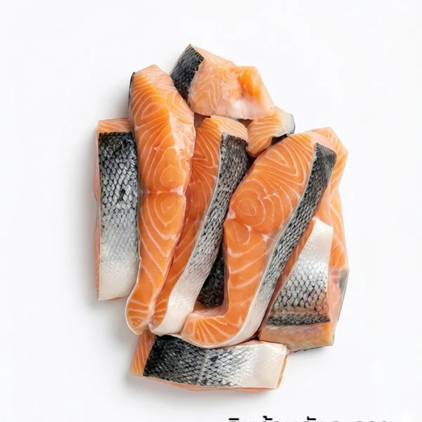ปลาแซลม่อนหั่นชิ้นแช่แข็ง ขนาด 10 กิโลกรัม